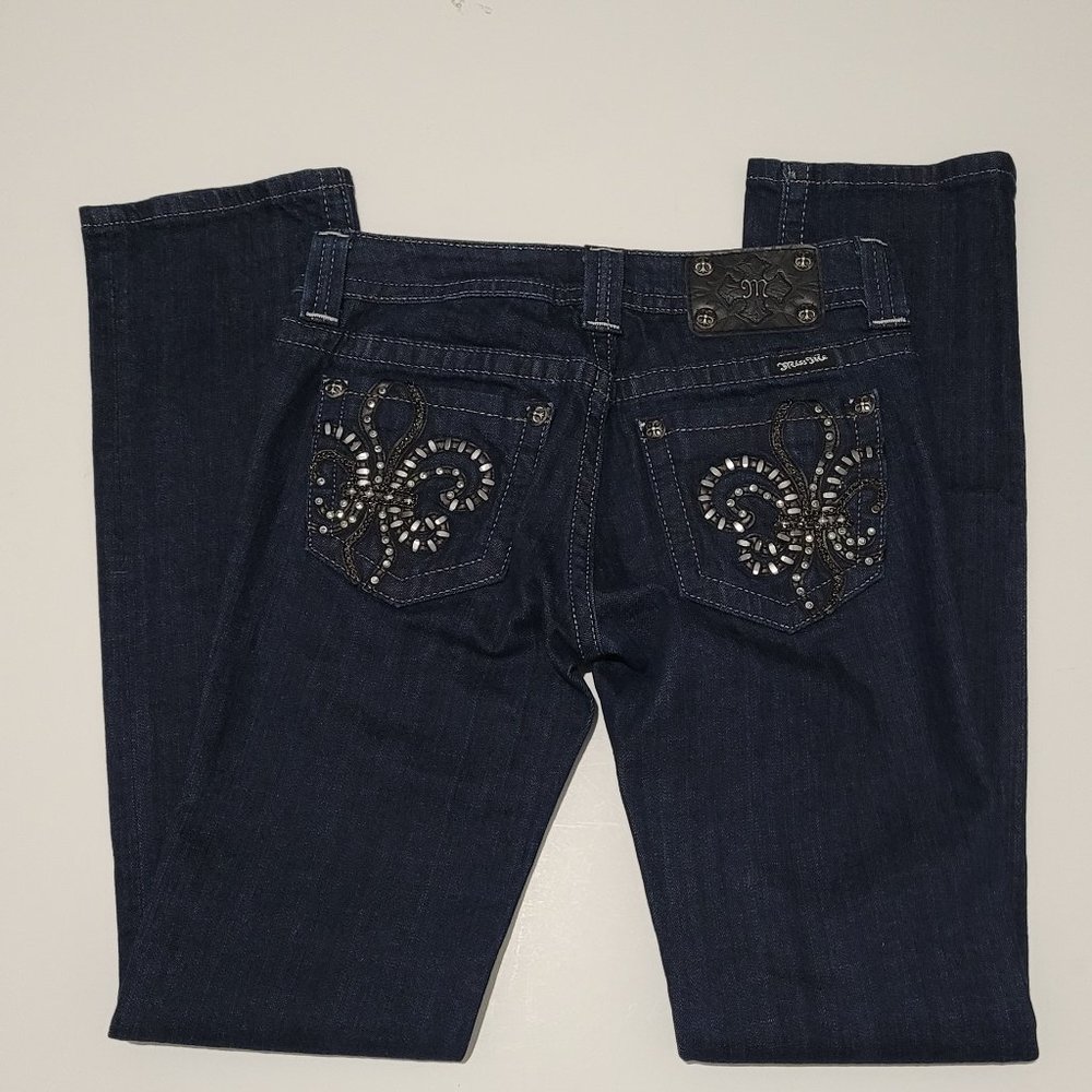 Miss Me Studded Fleur De Lis Jeans 27